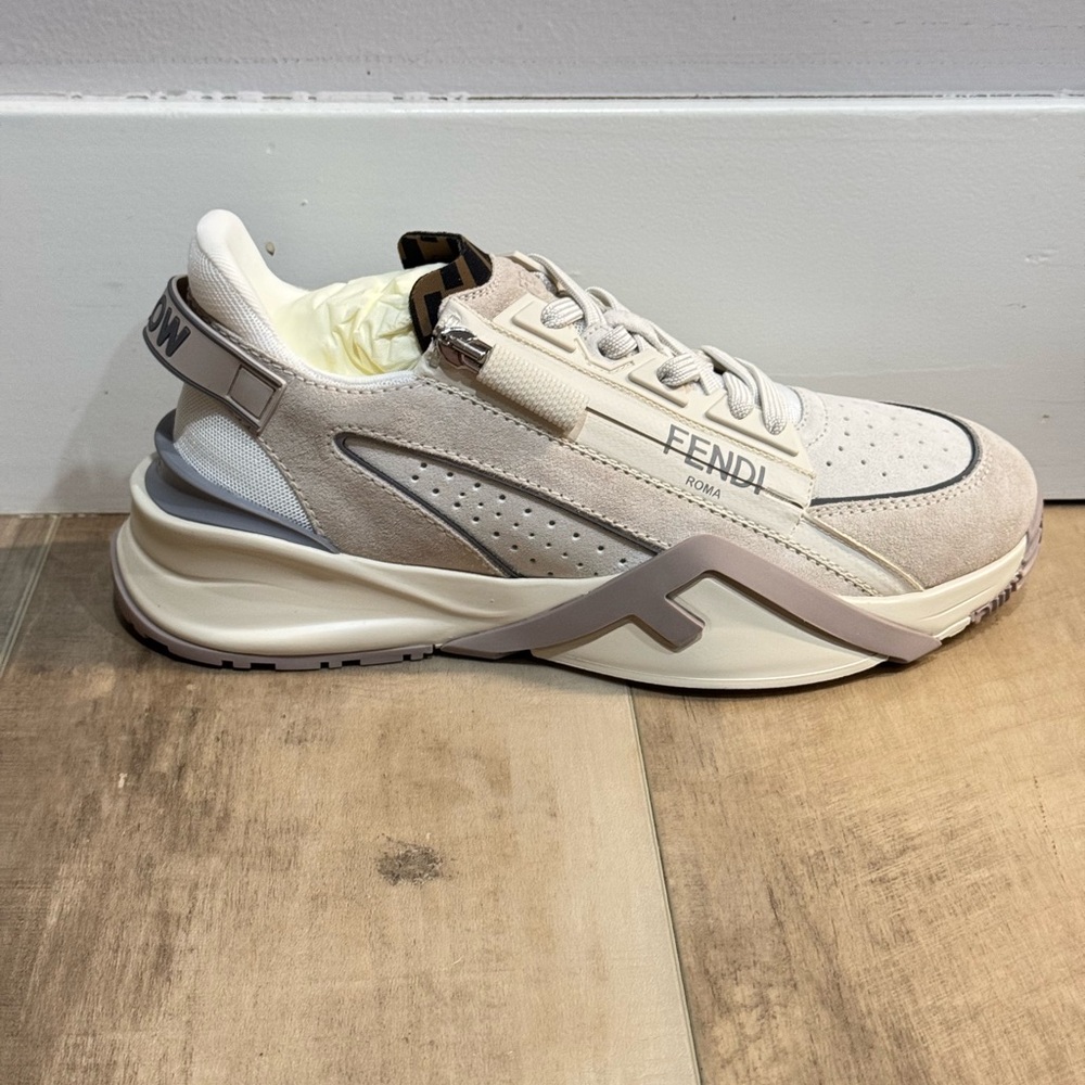 (SOLD) Fendi Flow Cream nylon and suede low-tops - Size 38.5 - Picture 10 of 15